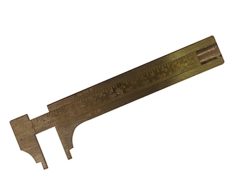 Regla de calibre milimétrico deslizante de latón de 4 ", herramienta de medición para hacer joyas