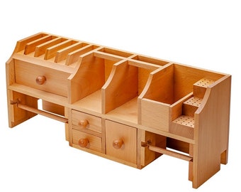 18" x 4-1/2" x 7-1/2" Benchtop Organizer Jewelry Storage Bench Tool w/ Drawers - HOL-230.05