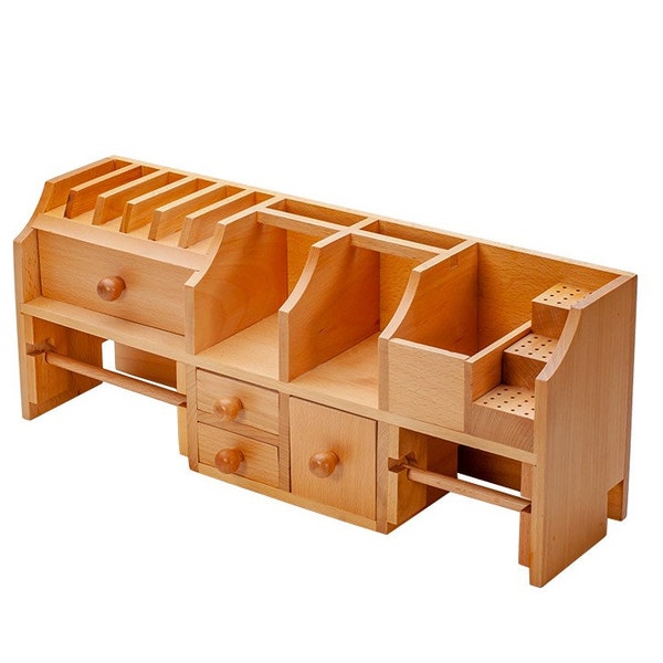 18 x 4-1/2 po. x 7-1/2 po. Organiseur de table, outil de rangement pour bijoux avec tiroirs - HOL-230.05