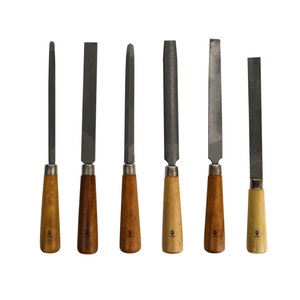 Set of 6 Files with Wooden Handle Wax Plastic Wood Carving Filing Jewelry Tool - FILE-0003