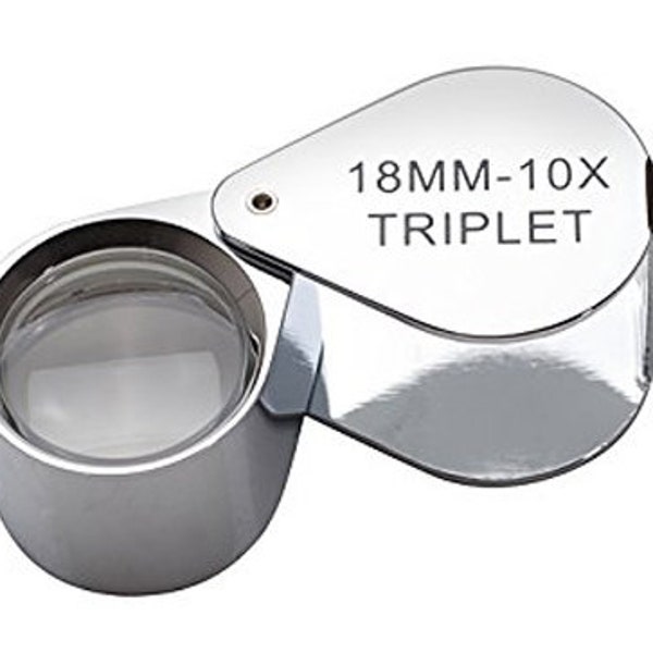 18 MM - 10X Silver Triplet Optical Eye Loupe Magnifying Lens Jewelry Gemstone Diamond Inspection Tool - ELP-750.03