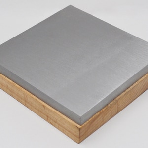 4" x 4" x 1" Steel Combination Bench Block with Wooden Base Jewelry Making Metal Forming Tool - FORM-0157