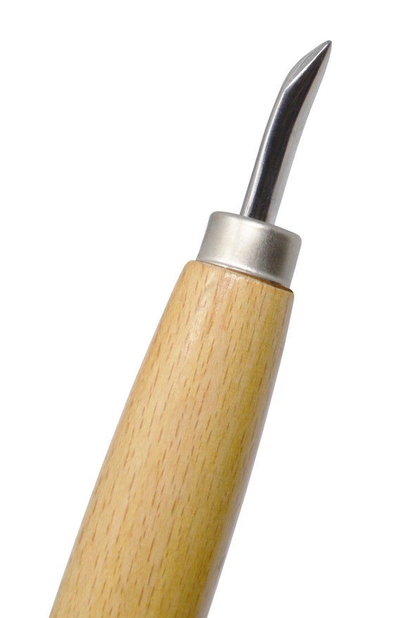 Curved Burnishing Tool w/ Hardwood Handle