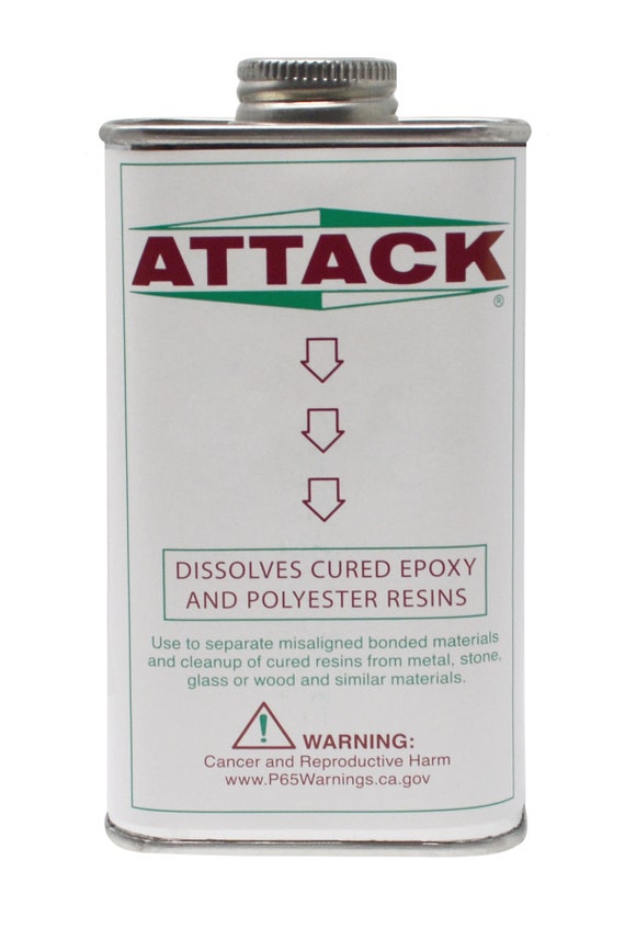 8 Oz Attack Epoxy Adhesive Removal Solvent for Metals Stones Glass Wood Glue  Removing Residue Dissolving Jewelry Cleaning Solution 49-1236 