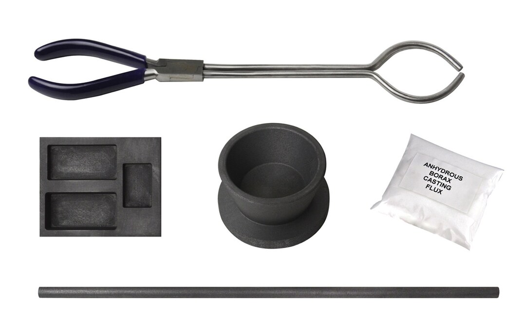 2, 5, 10 Oz Gold Combo Silver Gold Melting Kit W/ Graphite Mold Stir