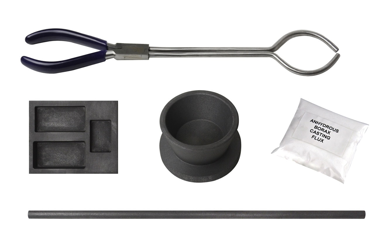 Grafiet Smeltset 4-delige Set – Met Kroes, Tang, Roerstaaf En Kwartsbeker, Hittebestendig Tot 2800°C Voor Goud, Zilver En Koper