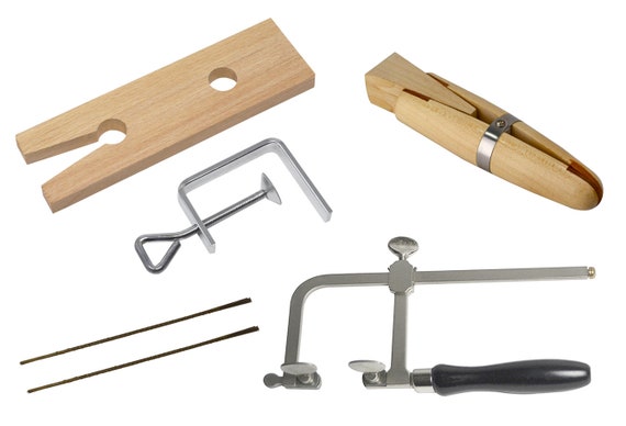 Jewelry Making Tool Kit With Saw Frame, Wooden Ring Clamp, Bench Pin, and  Blades KIT-0083 