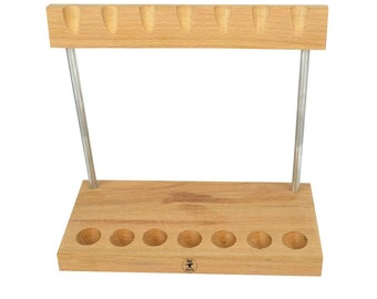 Wooden Hammer Stand for Holding 7 Jewelry Making Metal Forming Hammers