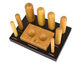 8-delige houten dapping doming ponsblok set 10 mm tot 31 mm niet-ontsierende metalen sieraden gereedschapskist - FORM-0095