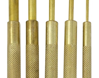 5 Piece 8" Long Drive Pin Punch Set with Knurled Handles