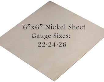 Nickel Silver Sheet 6" x 6" 22-24-26 Gauge Metal Etching Punching Hammering Cutting Stamping Blanks Pendants Charms Jewelry Making