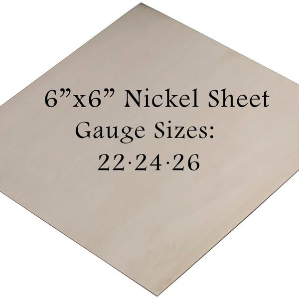 Nickel Silver Sheet 6" x 6" 22-24-26 Gauge Metal Etching Punching Hammering Cutting Stamping Blanks Pendants Charms Jewelry Making