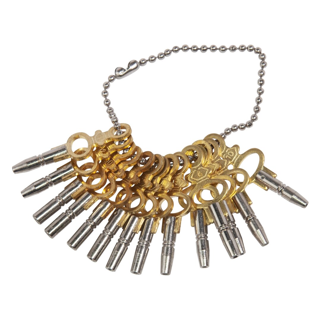 Set of 14 Pocket Watch Winding Keys Sizes 00 to 12 Watchmaking Repair