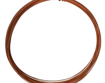 May include: A coil of copper wire, wound into a circle, with a reddish-brown color.