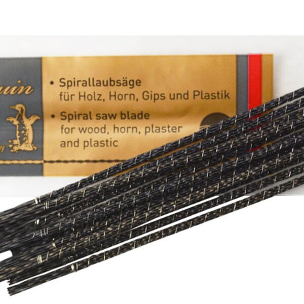 Pinguin Gold Spiral Scroll Saw Blades Set – 130mm, 15 Sizes, 45 Pieces, Made In Germany