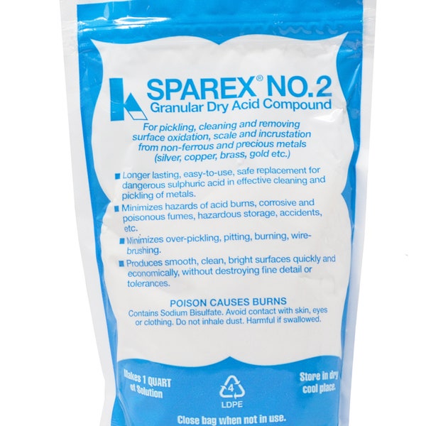 10 Oz of SPAREX No. 2 Granular DryJewelers Pickling Compound for Soldering Jewelry Cleaning Oxidation Gold Silver Copper