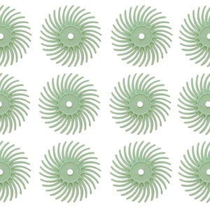 12 Pack 3/4&quot; Light Green 3M 1 Micron Radial Discs Polishing Set Metal Finishing Jewelry Making Flex Shaft Rotary Tool Kit - POL-0133