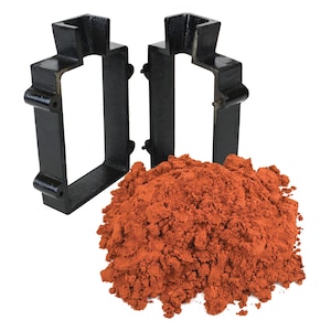 Cast Iron Mold Flask Frame Set with 5 Lbs of Quick Cast Sand Casting Clay Petrobond Metal Melting Pouring Supplies - KIT-0136