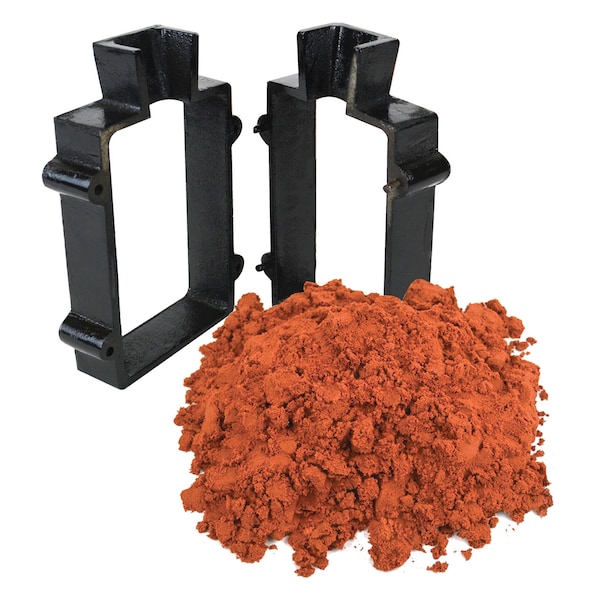 Cast Iron Mold Flask Frame Set with 5 Lbs of Quick Cast Sand Casting Clay Petrobond Metal Melting Pouring Supplies - KIT-0136