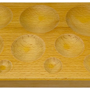 11 Cavity Dapping Block Hardwood Round Shape - FORM-0342