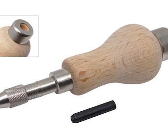 Drewniany uchwyt z uchwytem do silników polerskich, trzpień 1/8" Narzędzie do wyrobu biżuterii - HOLD-0064