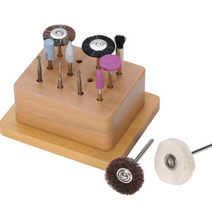 12 Piece PMC Finishing Tool Kit Precious Metal Clay Jewelry Making Polishing Accessory Tool Set w/ Wooden Base - HDP-350.12