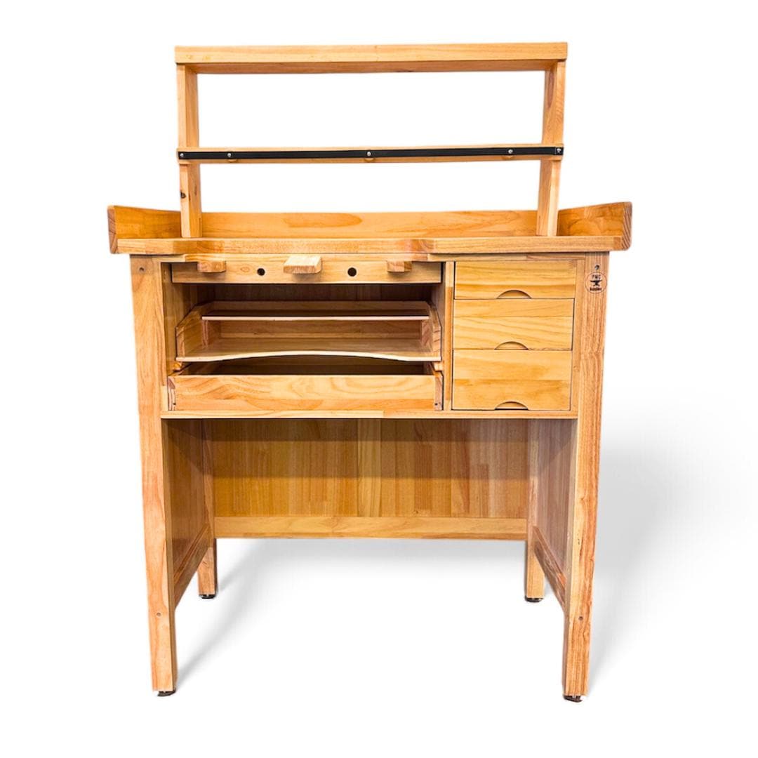 Deluxe Solid Wooden Jewelers Bench Set With Mountable Storage