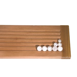22" x 4" Wooden Bead Stringing Sorting Measuring Tray Board 6 Grooves Jewelry Making Tool - BEAD-0038