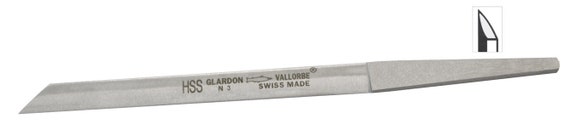 Glardon Vallorbe High-Speed Steel Onglette Graver - No. 3 Jewelry Making Metal Engraving Stone Setting Tool - 37-1353