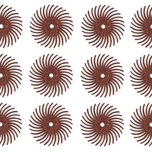 12 Pack 3/4&quot; Red 220 Grit 3M Micron Radial Discs Polishing Set Metal Finishing Jewelry Making Flex Shaft Rotary Tool Kit - POL-0128