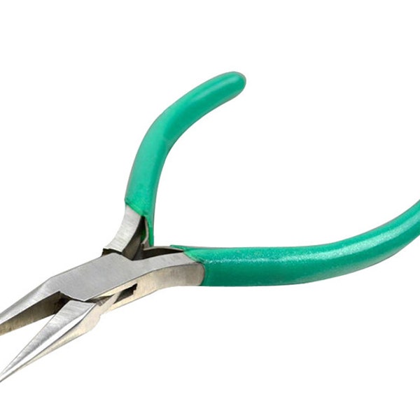 4-1/2" Chain Nose Pliers w/ Spring and PVC Grips Jewelry Making Metal Forming Repair Tool - PLR-0019