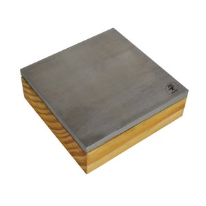 3" Bench Block with Wooden Base for Hammering Stamping Forming Texturing Jewelry Metal Working Tool - FORM-0081