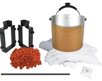 Sand Casting & Safety Gear Set with 5 Lbs of Petrobond, Mold Frame, Graphite Stir Rod, Flux, Parting Powder Metal Casting Tools - KIT-0180