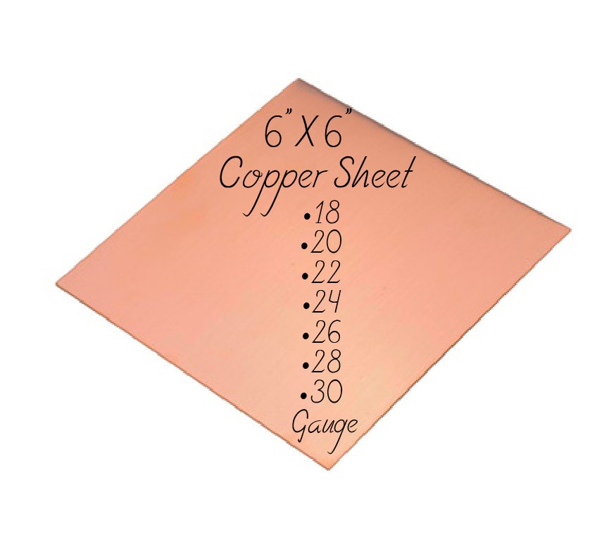 6 x 12 Pure Copper Sheet Plate 99.9% 14 16 18 20 22 24 26 28 30 32 34  Gauge