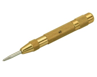 5" Automatic Center Punch Brass for Marking Jewelry Making Punch Holes in Metal Leather and More! No Hammer Needed! - FORM-0073