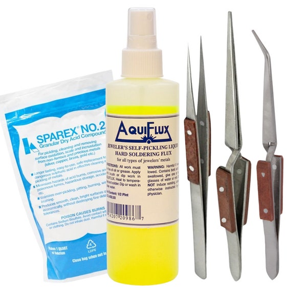 Professional Soldering Kit with Aquiflux Flux, Precision Tweezers, and Sparex Acid Compound KIT-0273