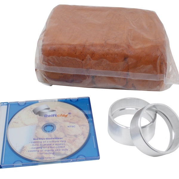 Delft Clay Sand Casting Set with DVD and Aluminum Mold Frames Gold Silver Pewter Jewelry Casting Kit - 27-2241