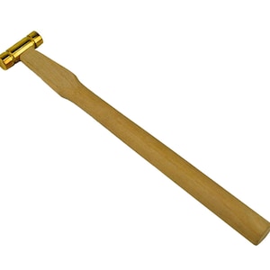 2 oz Watchmaker Jeweler&#39;s Brass Hammer Jewelry Making Tool Flat Head w/ Wooden Handle - HAM-0006