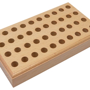 Wooden Stamp Storage Stand with 40 Holes Jewelry Making Stamp Organizer