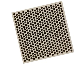 Honeycomb Ceramic Block Square 55 X 55 X 15 mm w/ 385 Holes (2 mm Dia.) - SOLD-0057
