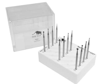 アクセサリー Buuurn 12-piece Panther Cylinder Cross-cut Bur Set Sizes 0.60 to 2.50 MM