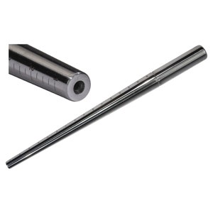 May include: A silver metal ring sizer with a graduated scale from 0 to 13. The sizer is a long, thin rod with a round end.