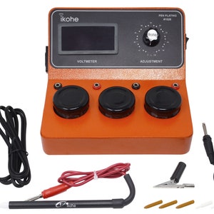 iKohe Dual Voltage Pen Plating Machine System Set for Metals, Gold, Silver, Rose Gold, Nickel, and Other Electroplating Solutions - 40-1026