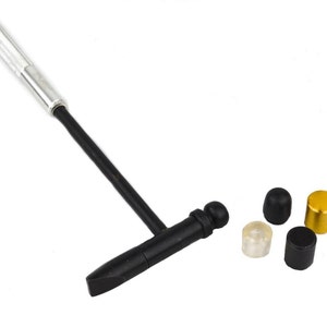 7-1/2&quot; 6-in-1 Austauschbare Texturierung MetallFormung Doming Messing Flachkopf Stahl Konischen Kugel Kunststoff Hammer - HAM-0005