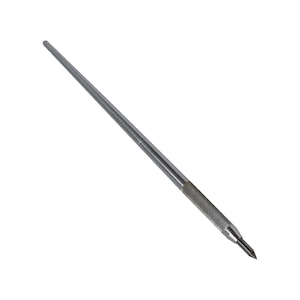 May include: A silver metal scriber tool with a pointed tip and a textured grip.