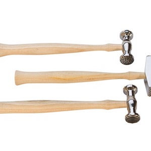 Set of Three Texturizing Metal Forming Hammers Jewelry Tool - HAM-460.90