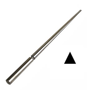 May include: A silver metal rod that is telescopic and extends to a length of approximately 20 inches. The rod is made of two sections that slide together.