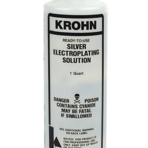 Silver Electroplating Solution 1 Quart for Plating Metals - PLAT-0002