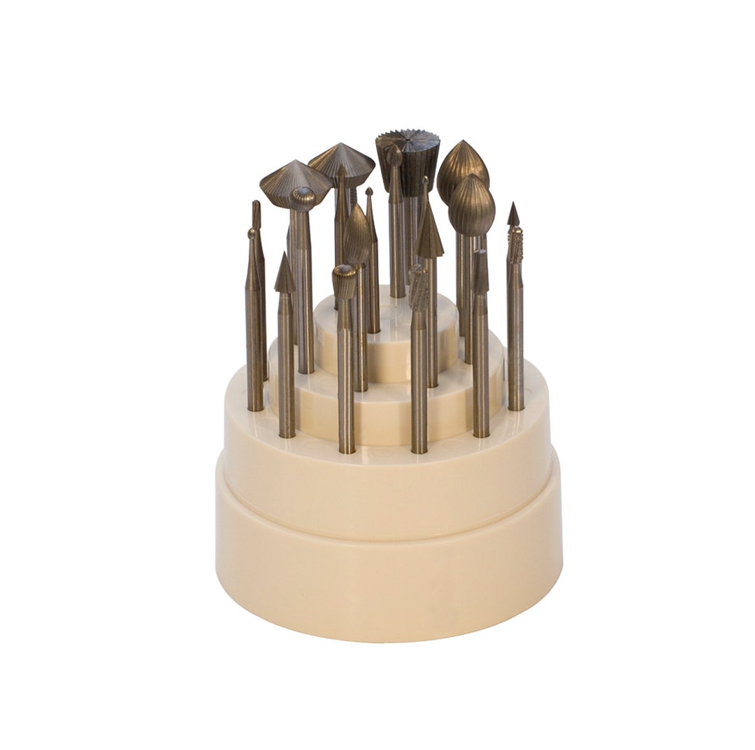 24 Piece Assorted Tungsten Vanadium Wax Burs W/ 3/32 Shanks Wax Jewelry