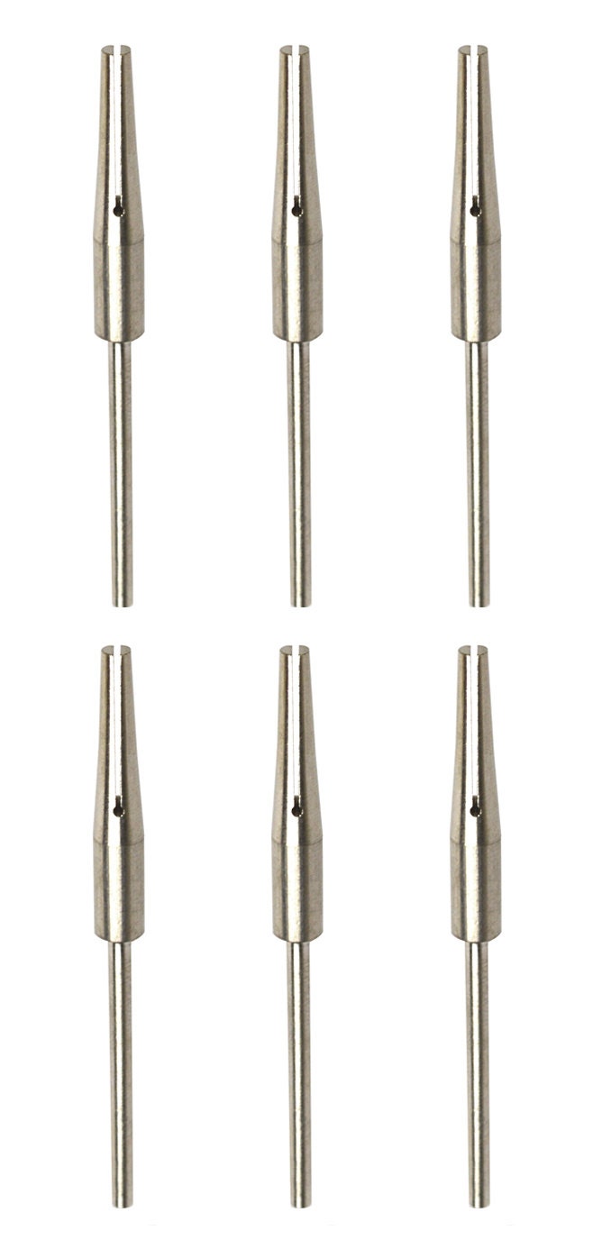 Set 6 Mandrini Diritti In Nichel Con Slot Per Gioielli - Gambo 3/32" Per Rotary Tools